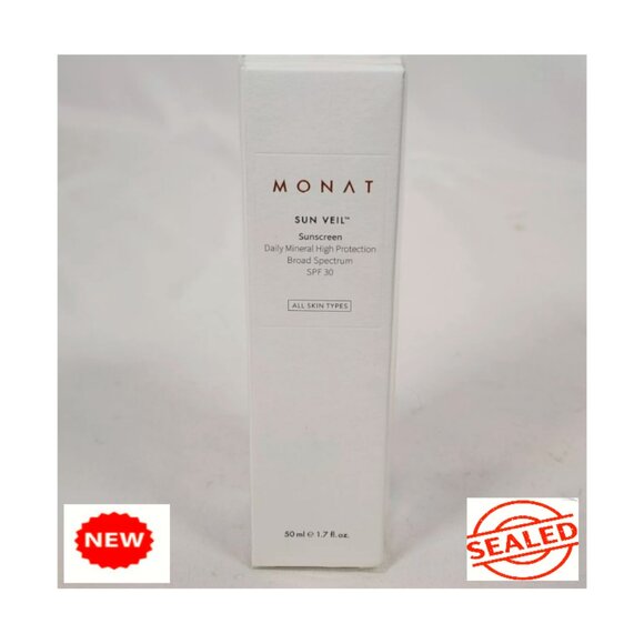 MONAT SUN VEIL SUNSCREEN DAILY MINERAL HIGH PROTECTION BROAD SPECTRUM SPF 30 NEW - Picture 1 of 9
